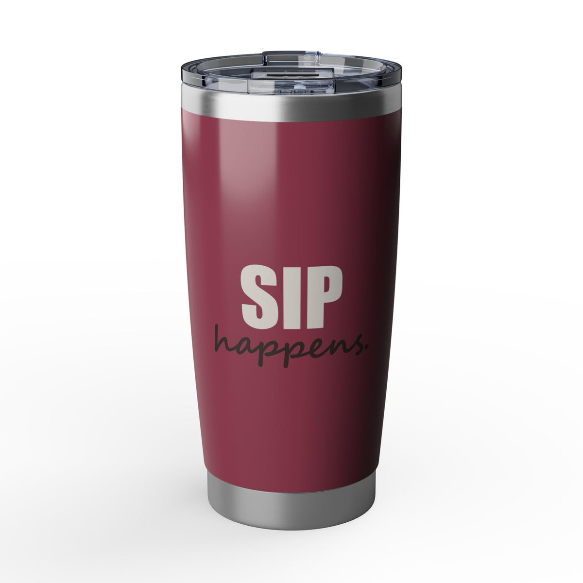 Sip Happens — 20oz Tumbler, Raspberry